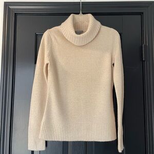 Ann Taylor Cashmere Cream Turtleneck Sweater